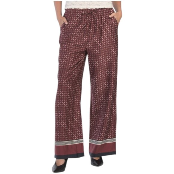 HAVER + BLAIR Printed Matte Satin Pull On Wide Leg Pants - Picture 1 of 3
